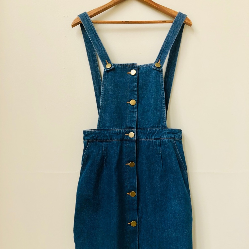 denim mini dress Nasty Gal brass button